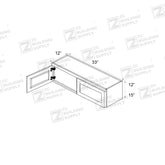 Wall 33" - Almond White 33 Inches Wall Refrigerator Cabinet